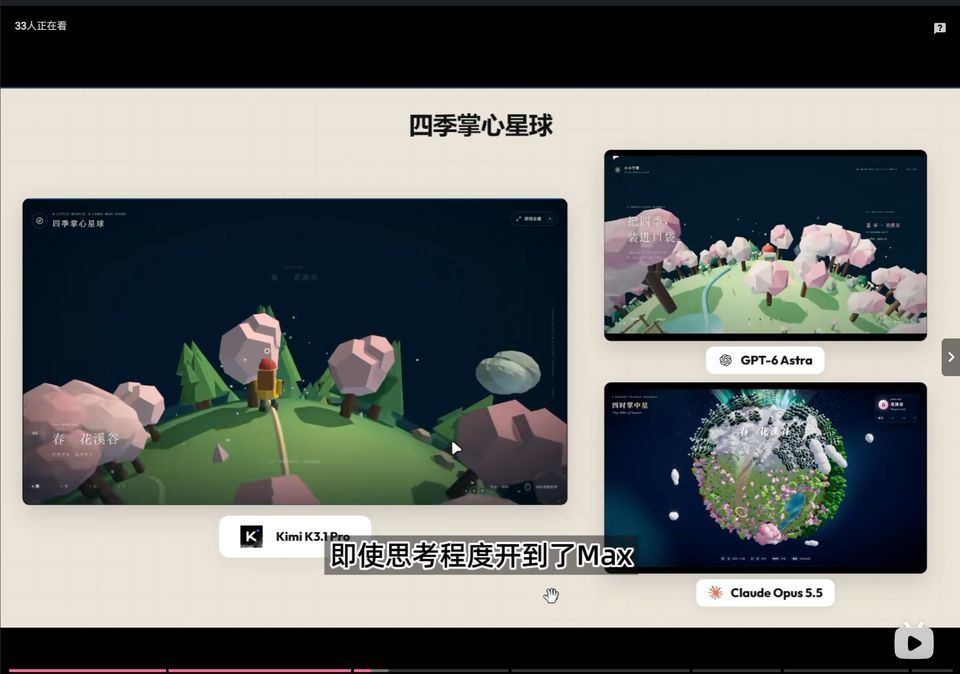 四季掌心星球 3D 网页生成对比